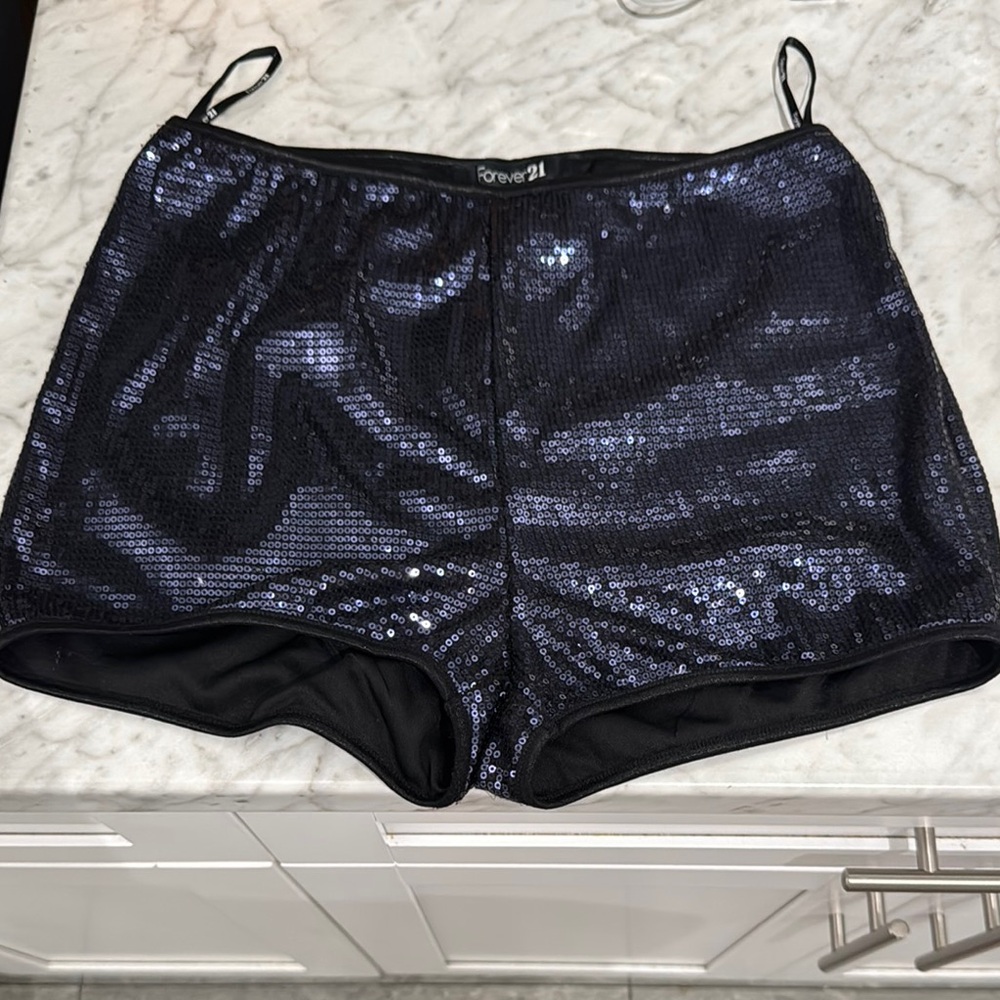 Forever 21 Midnight Sequin Shorts